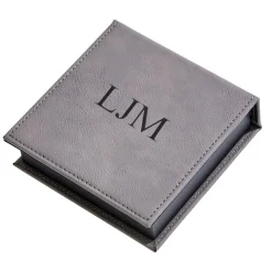 Leatherette Box Grey 1.5" X 4.75" Sq