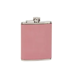 Leatherette Flask, Pink 8 Oz