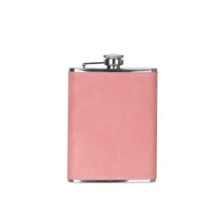 Leatherette Flask, Pink 8 Oz