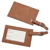 Leatherette Luggage Tag, Caramel 2.75" X 4.375"