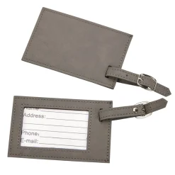 Leatherette Luggage Tag, Grey 2.75" X 4.375"