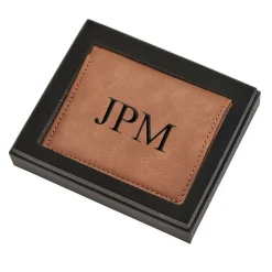 Leatherette Wallet, Caramel 4" X 3.25"