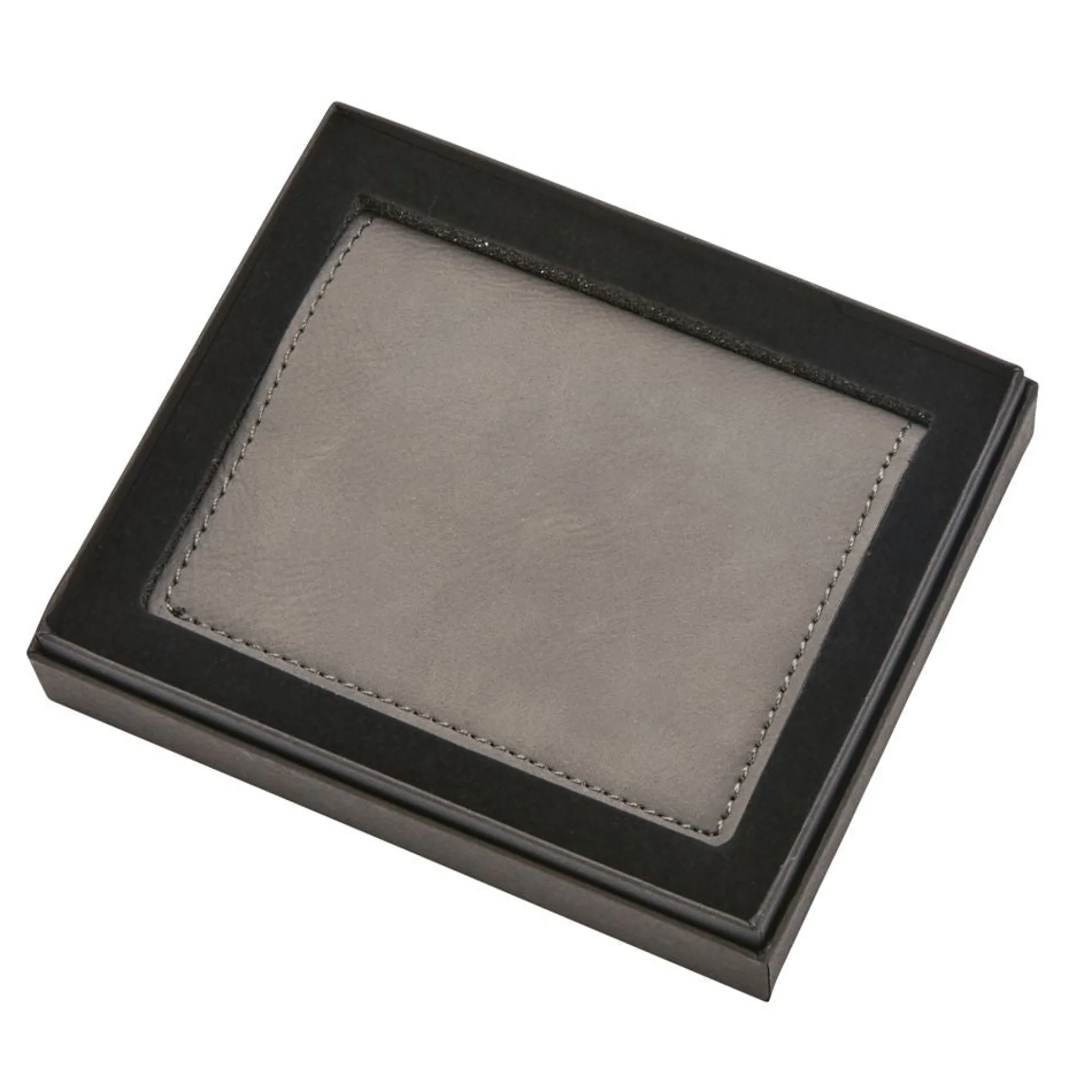 Leatherette Wallet, Grey 4" X 3.25"