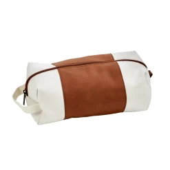 Leatherette/Canvas Caramel Travel Kit