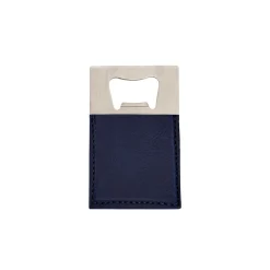 Navy Leatherette Bottle Opener - 3.5" x 2