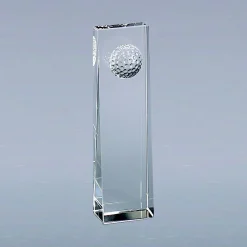Optic Crystal Golf Ball Obelisk, 8.75"