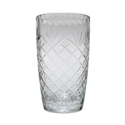 Optic Crystal Vase With Medallion Ll Pattern, 9.75"