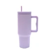 40 oz. Stainless Steel Modern Tumbler with Handle & Straw - Lavender
