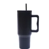 40 oz. Stainless Steel Modern Tumbler with Handle & Straw - Black