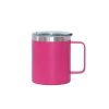 12 Oz Stainless Steel Travel Mug with Handle - Hot Pink