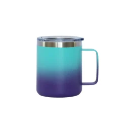 12 Oz Stainless Steel Travel Mug with Handle - Blue & Purple