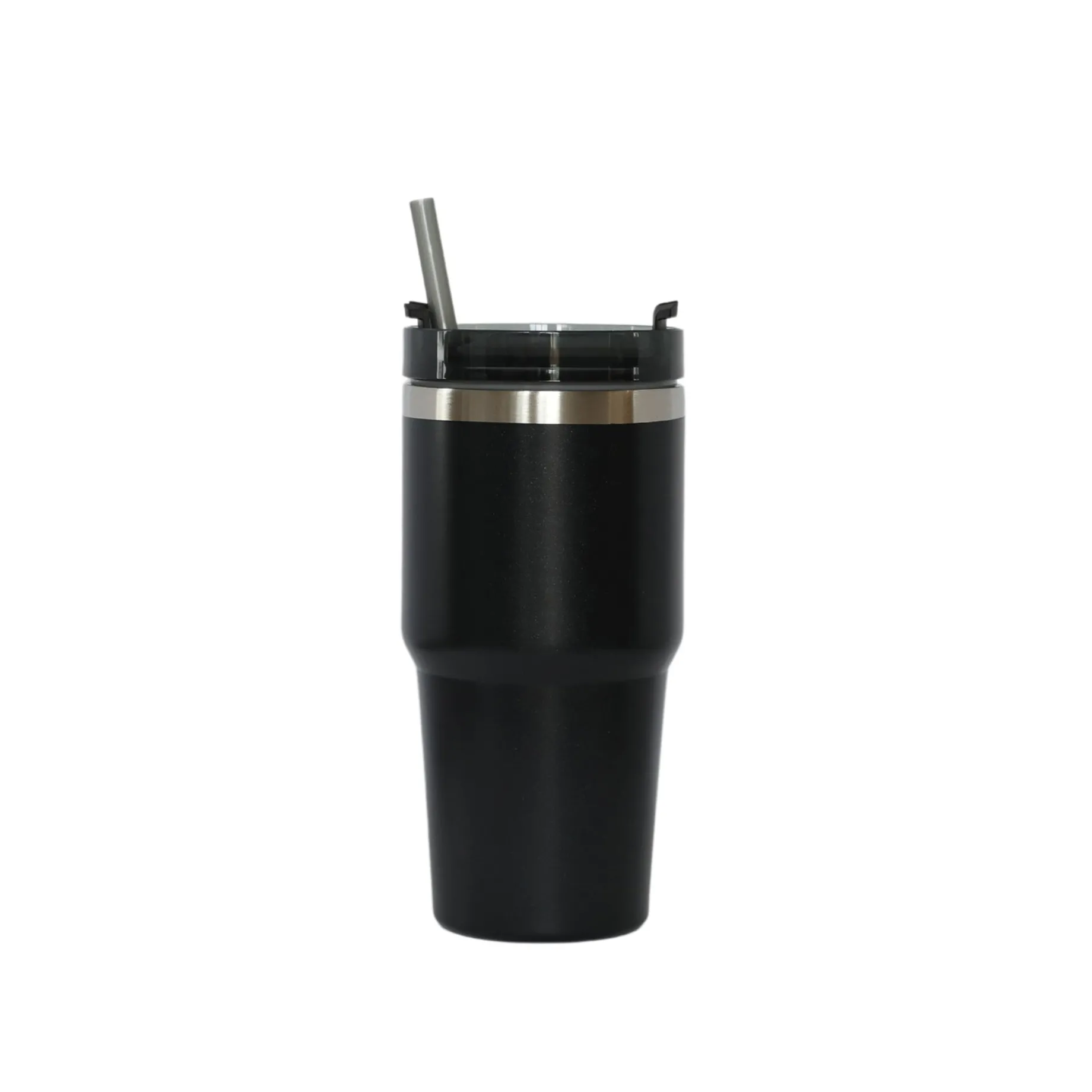 20 Oz Stainless Steel Tumbler with Straw - Black