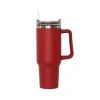 40 Oz Stainless Steel Tumbler with Handle & Straw - Red