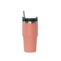 20 Oz Stainless Steel Tumbler with Straw - Peach