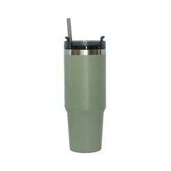 30 Oz Stainless Steel Tumbler with Straw - Sage Green