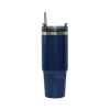 30 Oz Stainless Steel Tumbler with Straw - Navy