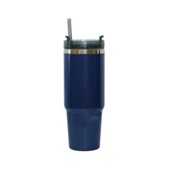 30 Oz Stainless Steel Tumbler with Straw - Navy