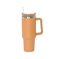 40 Oz Stainless Steel Tumbler with Handle & Straw - Clay