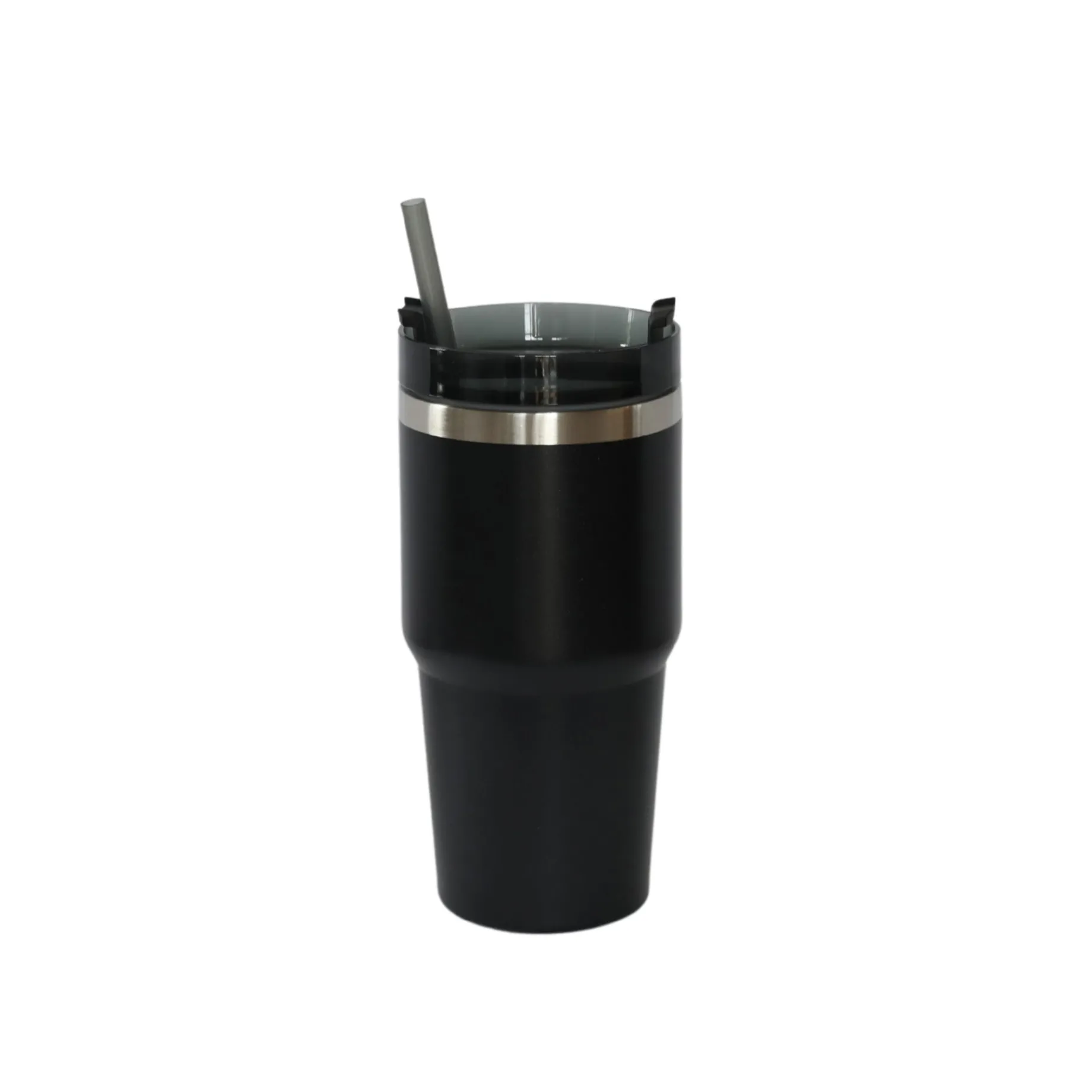 20 Oz Stainless Steel Tumbler with Straw - Black