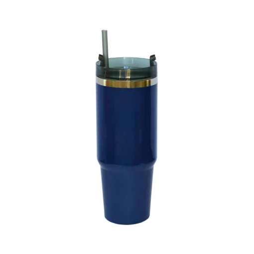 30 Oz Stainless Steel Tumbler with Straw - Navy