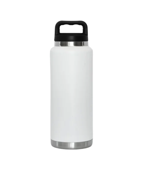 36 Oz Stainless Steel Twist-Off Cap Water Bottle - White