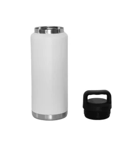 36 Oz Stainless Steel Twist-Off Cap Water Bottle - White