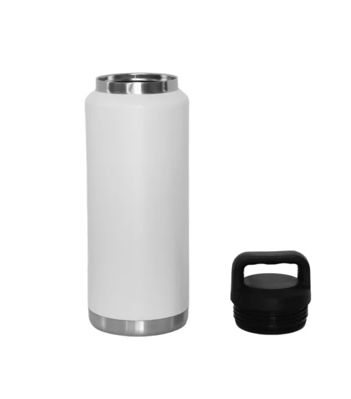 36 Oz Stainless Steel Twist-Off Cap Water Bottle - White