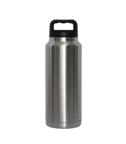 36 Oz Stainless Steel Twist-Off Cap Water Bottle- Silver