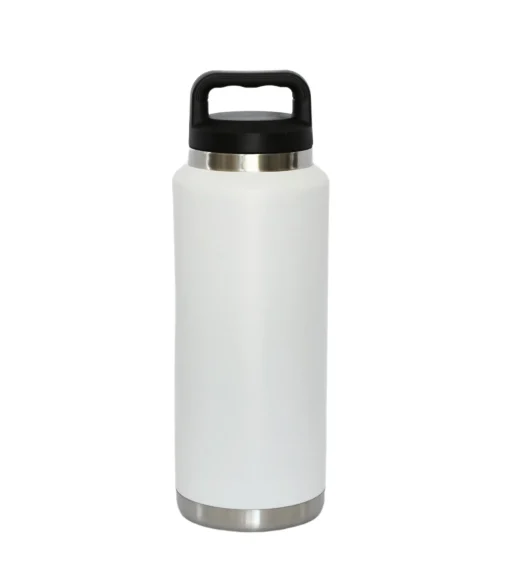36 Oz Stainless Steel Twist-Off Cap Water Bottle - White