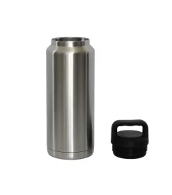 36 Oz Stainless Steel Twist-Off Cap Water Bottle- Silver