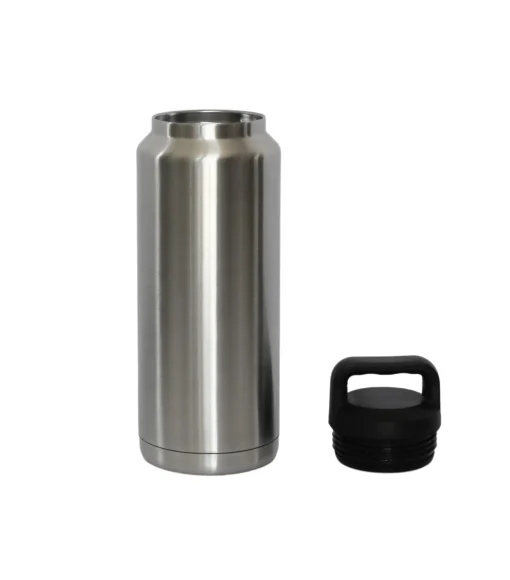 36 Oz Stainless Steel Twist-Off Cap Water Bottle- Silver