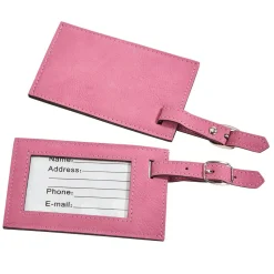 Pink Leatherette Luggage Tag