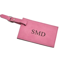 Pink Leatherette Luggage Tag