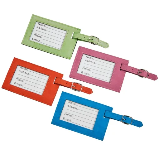 Pink Leatherette Luggage Tag