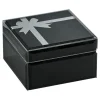 "Onyx" Glass Box With Bow, 5.75" Sq X 3.5"