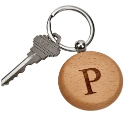 Round Wood Keychain, 1.75"