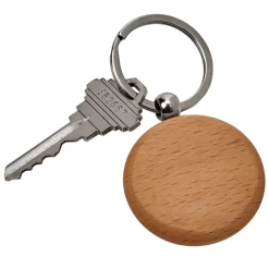 Round Wood Keychain, 1.75"