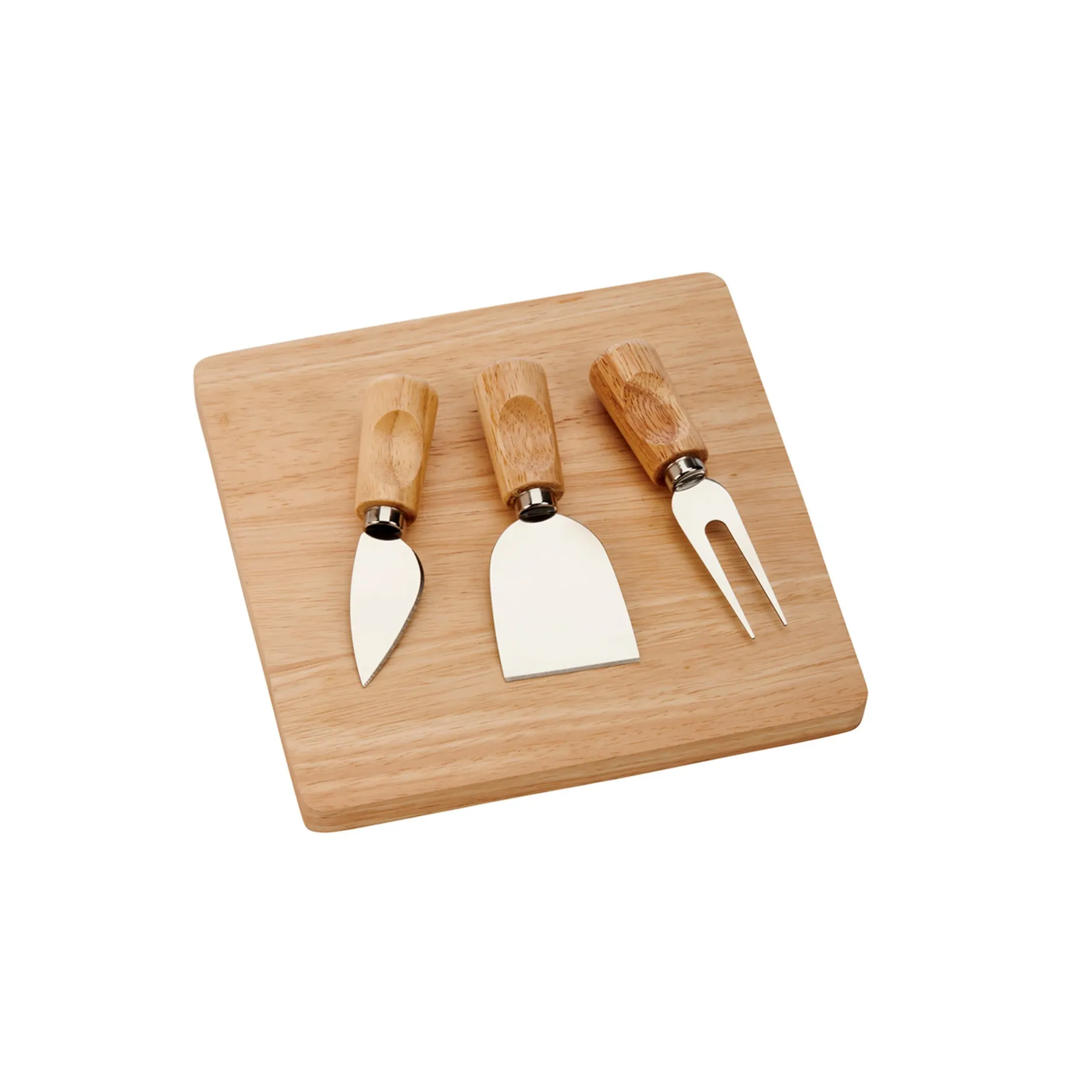 Rubberwood Cheese Cutting Board Set with 3 Tools