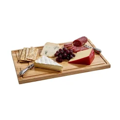 Rubberwood Cutting Board with Well - 18" x 12"