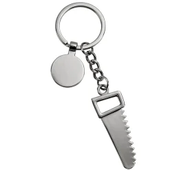 Saw Keychain with Engraving Tag, 4.75"