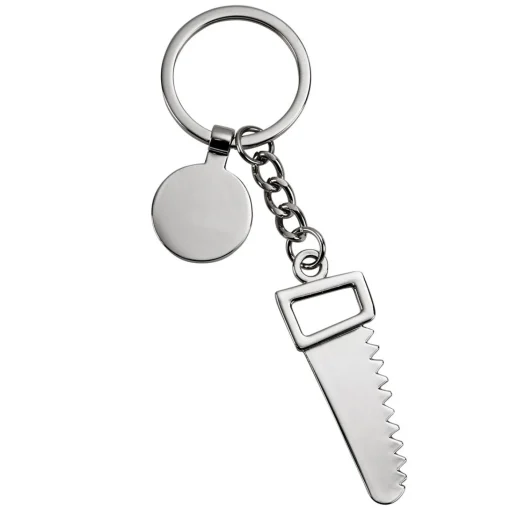 Saw Keychain with Engraving Tag, 4.75"