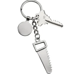 Saw Keychain with Engraving Tag, 4.75"