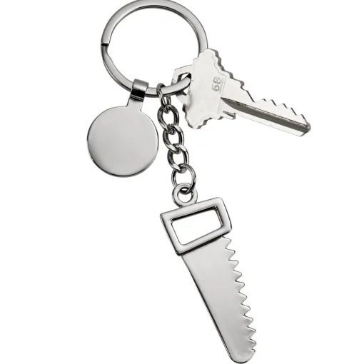 Saw Keychain with Engraving Tag, 4.75"