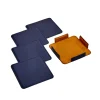 Set Of 4 Leatherette Coasters - Navy