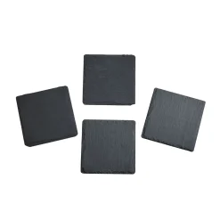 Set Of 4 Slate Coasters 4" Square
