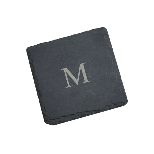 Set Of 4 Slate Coasters 4" Square