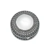 Silverplated Round Antique-Style Box with Beaded Detail, 4.5"
