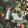Sleigh Ornament w/White Tassel