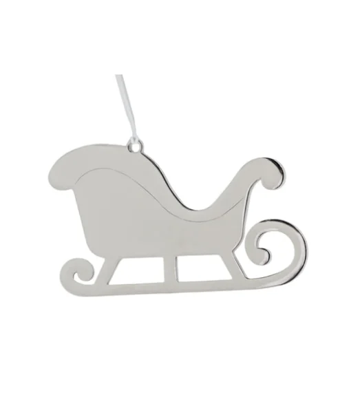Sleigh Ornament w/White Tassel