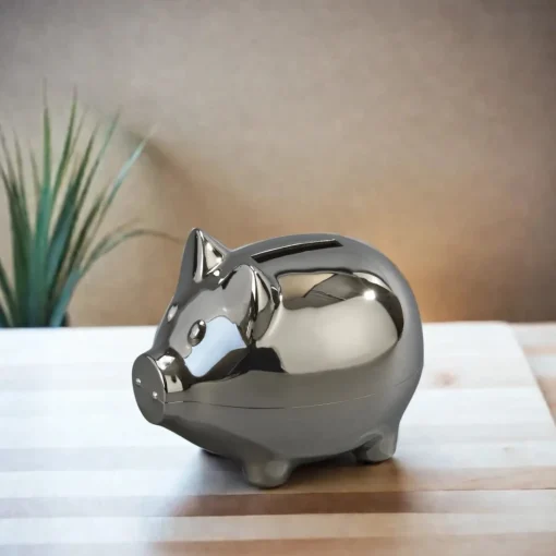 Small Piggy Bank With Polished Finish